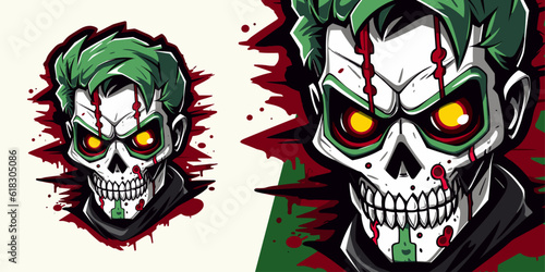 Zombie Mexican Calavera Logo Mascot: Illustration Vector Graphic for Sport & E-Sport Gaming Teams