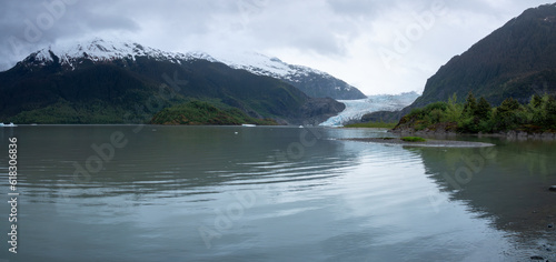 Mendenhall Glacier (Sít) near Juneau, Tongass National Forest, southeast Alaska, USA. photo