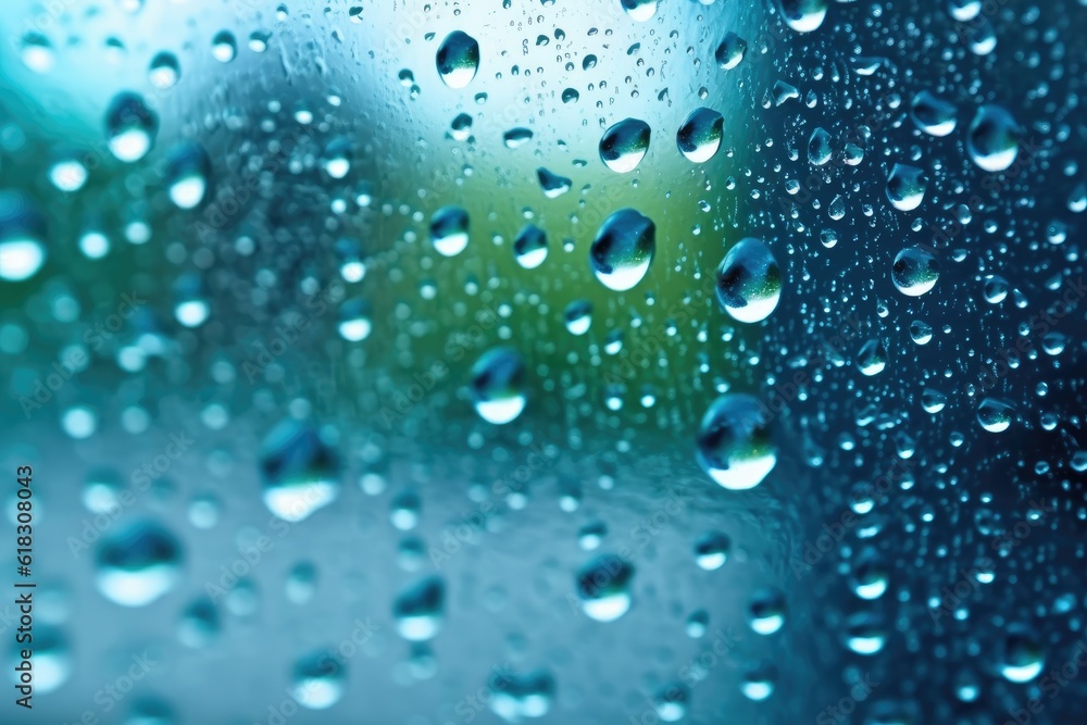 water drops on the car window make blurred vision AI Generated