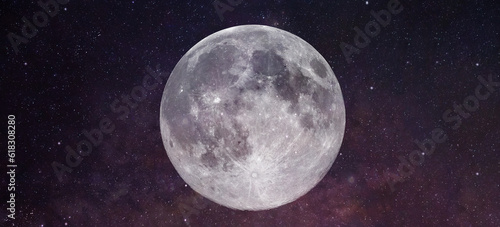 Fototapeta Naklejka Na Ścianę i Meble -  full moon in the starry universe