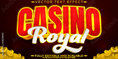 Casino slot text effect, editable winner and gambling text style