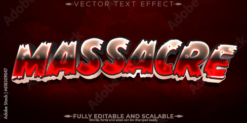 Fotografia Massacre horror text effect, editable scary and red text style