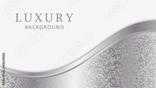 Luxury background with silver wave. Vector design