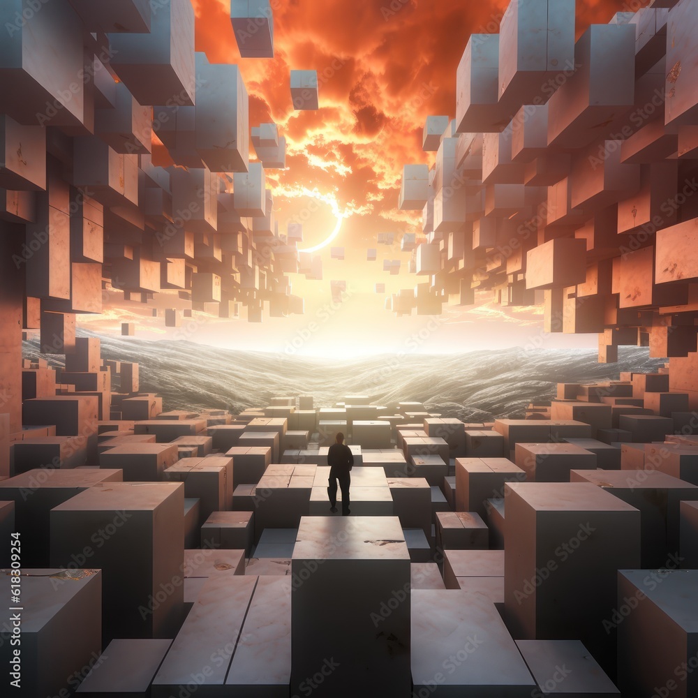 Obraz premium infinite cube background 