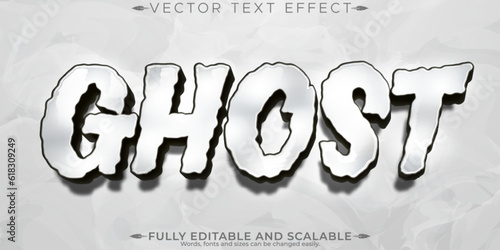 Ghost text effect, editable horror and cartoon text style