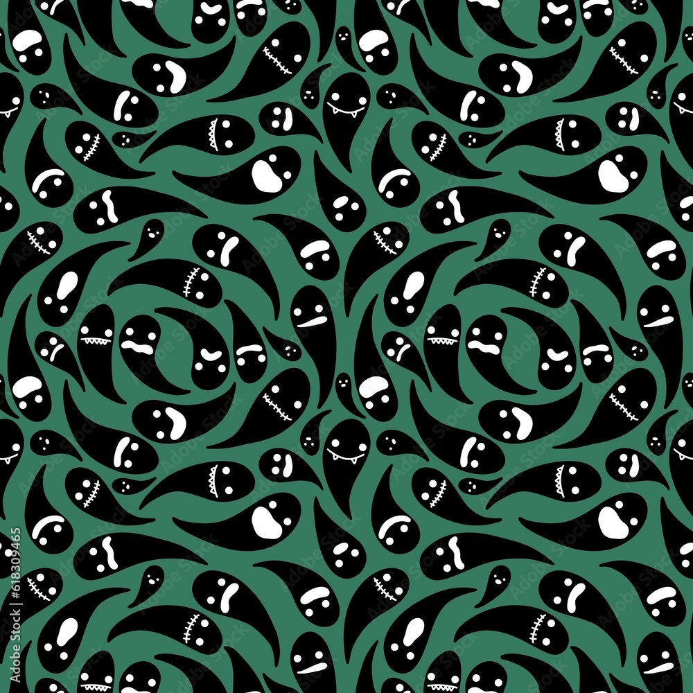 Halloween ghost seamless pattern for wrapping paper and linens and fabrics and kids clothes print Halloween ghost seamless pattern for wrapping paper and linens and fabrics and kids clothes print