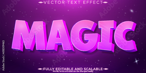 Magic fantasy text effect, editable fairy and mystic text style