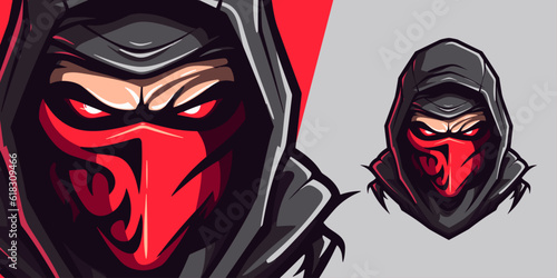 Zombie Ninja Logo Mascot: Dynamic Vector Illustration for Elite Sport and E-Sport Gaming Teams