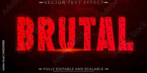 Brutal horror text effect, editable scary and red text style