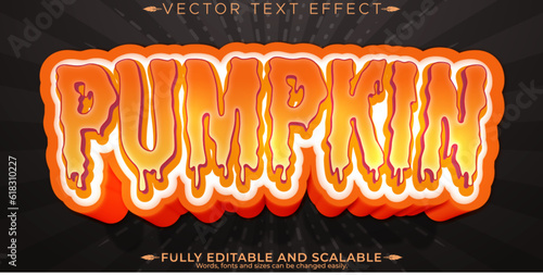 Pumpkin text effect, editable dead and witch text style