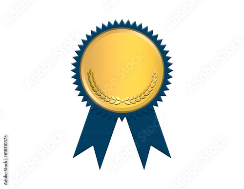 Fotografie Blue & Gold Shiny Medal Award Transparent PNG Image