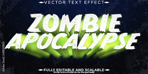 Zombie text effect, editable monster and scary text style