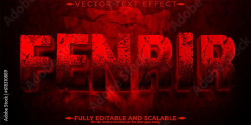 Wolf text effect, editable fenrir and viking text style