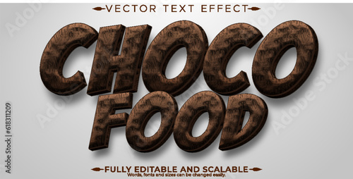 Choco cereal text effect, editable breakfast and snack text style