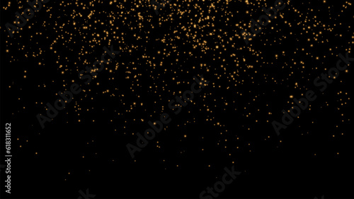 Glitter particles effect. Gold glittering Space star dust trail sparkling particles on transparent background. Stock royalty free vector illustration. PNG 