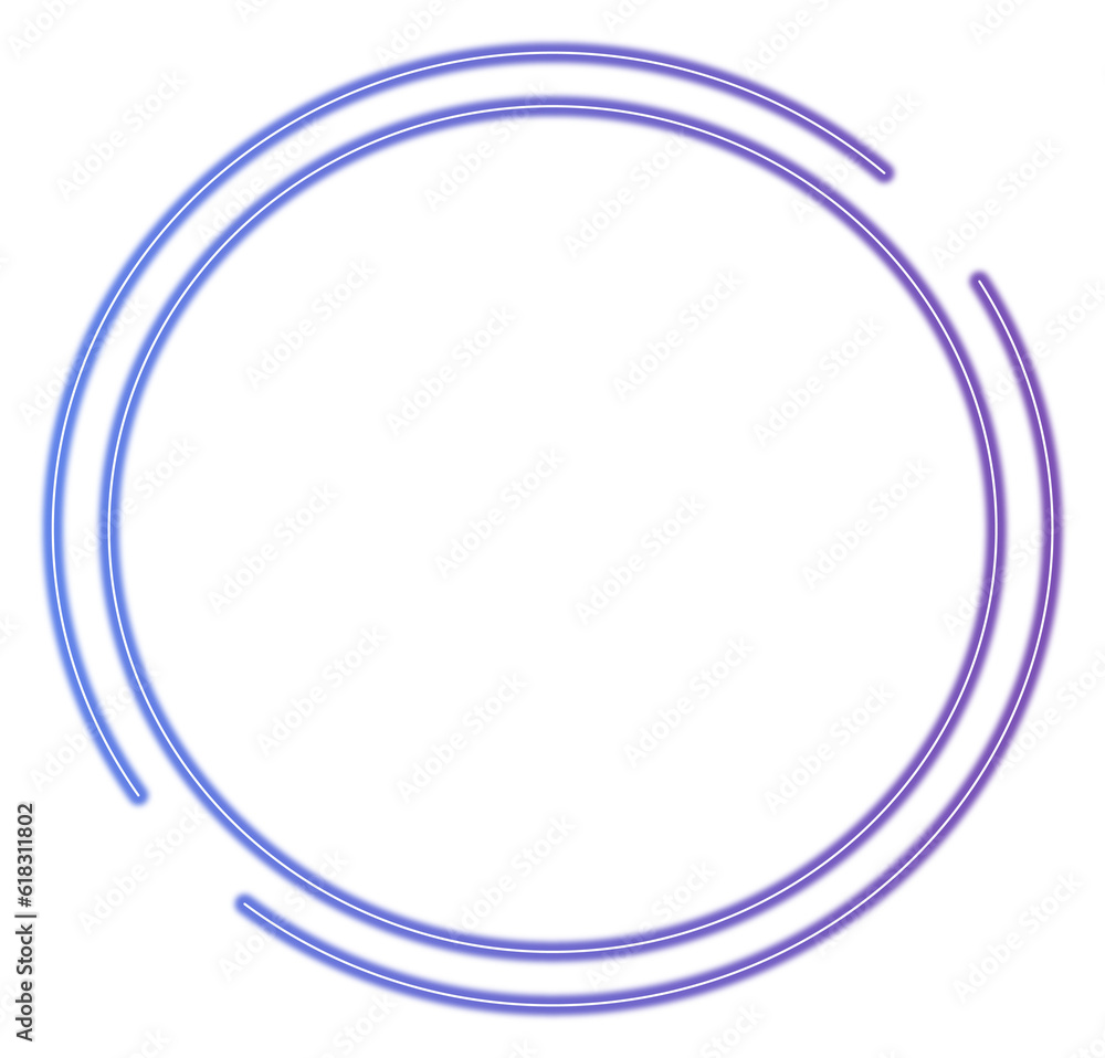 Purple Neon Light Sign Circle Frame Purple Neon Light Sign Circle Frame