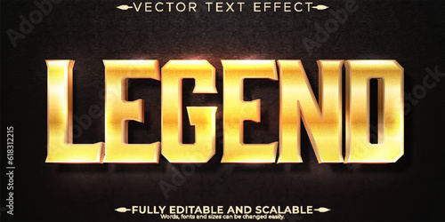Metallic editable text effect, legend and shiny text style