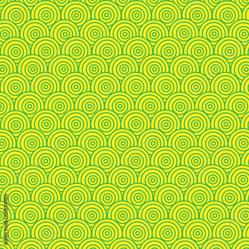 Fondo abstracto con círculos en tonos verdes.