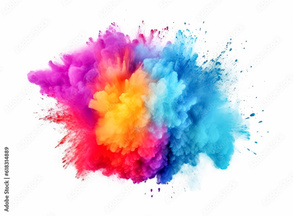 colorful powder background with powder drops, in the style of ink-washed, realistic color schemes, sharp & vivid colors.