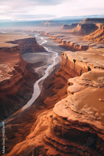 Utah Red Rock Canyons and Mountains with Deep Cliffs and Boulders