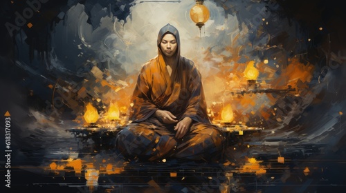 Buddha  monk  religion  meditation  peace and tranquility