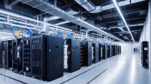 Wallpaper Mural Depict a state of the art data center with rows of server racks, cooling systems, and redundant power supplies Torontodigital.ca