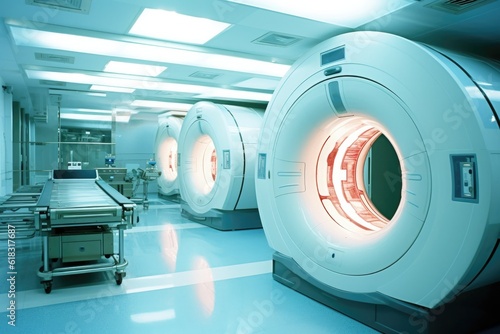 stock photo of inside coronary cardiac ct scan in hospital Generative AI