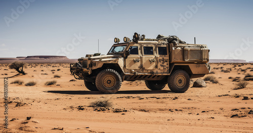 off road vehicle - military vehicle in dessert