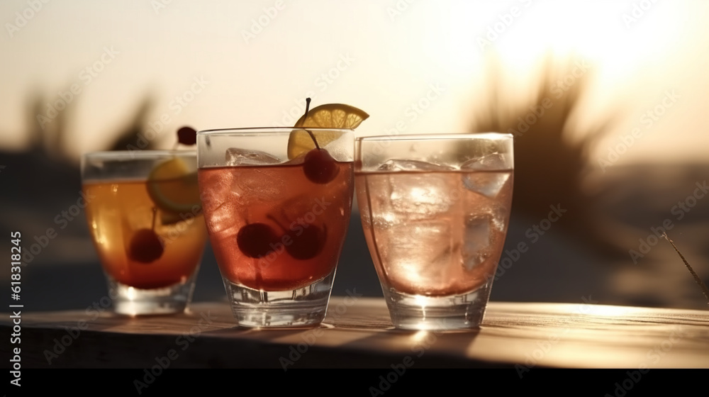 glasses with cocktails, created with Generative AI glasses with cocktails, created with Generative AI
