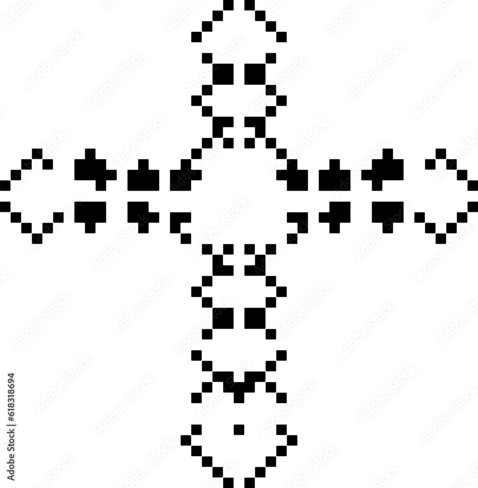 Cross with black and white patterns . Cross with black and white patterns .