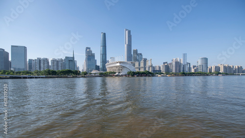 Architectural Scenery of Urban Skyline in Zhujiang New Town  Guangzhou