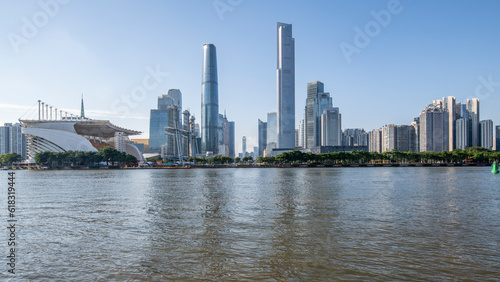 Architectural Scenery of Urban Skyline in Zhujiang New Town  Guangzhou