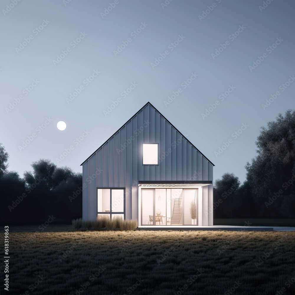 Beautiful contemporary house, generative ai Beautiful contemporary house, generative ai