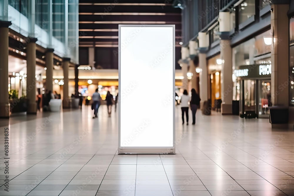 customizable digital signage screen in a public place, generative ai