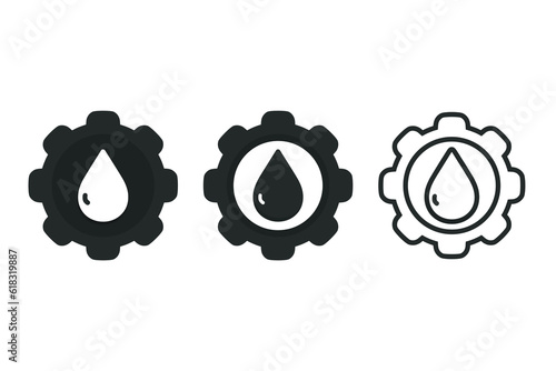 Oil water gear icon. Illustration vector