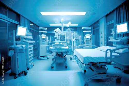 stock photo of inside intensive care unit in hospital Generative AI