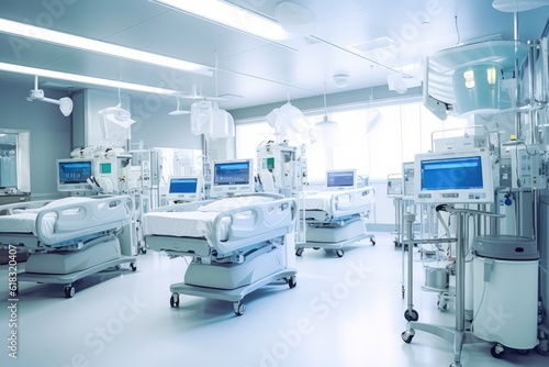 stock photo of inside intensive care unit in hospital Generative AI