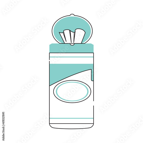 Isolated monochrome cleaning wet wipe paper icon Vector
