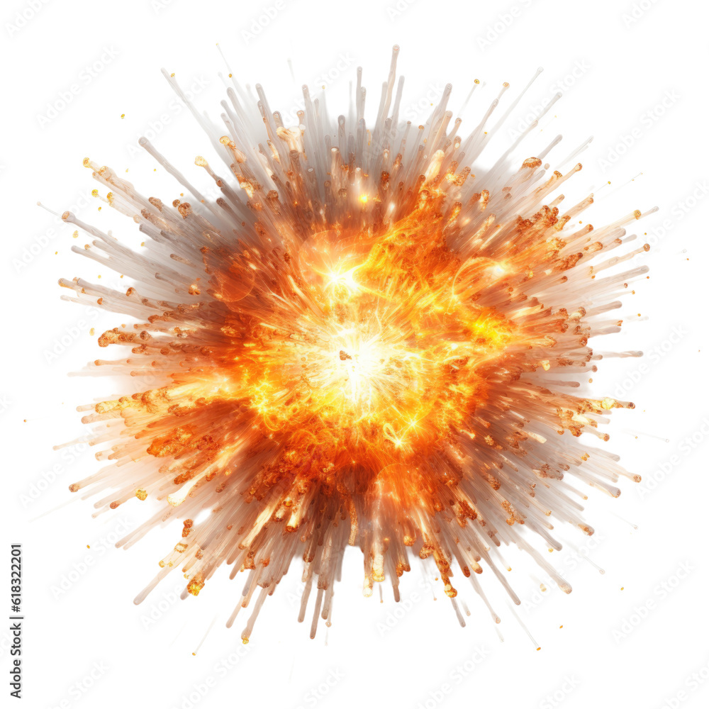 Obraz premium a burst of radiant particles emanating abstract shape, 3d render style, isolated on a transparent background, generative ai