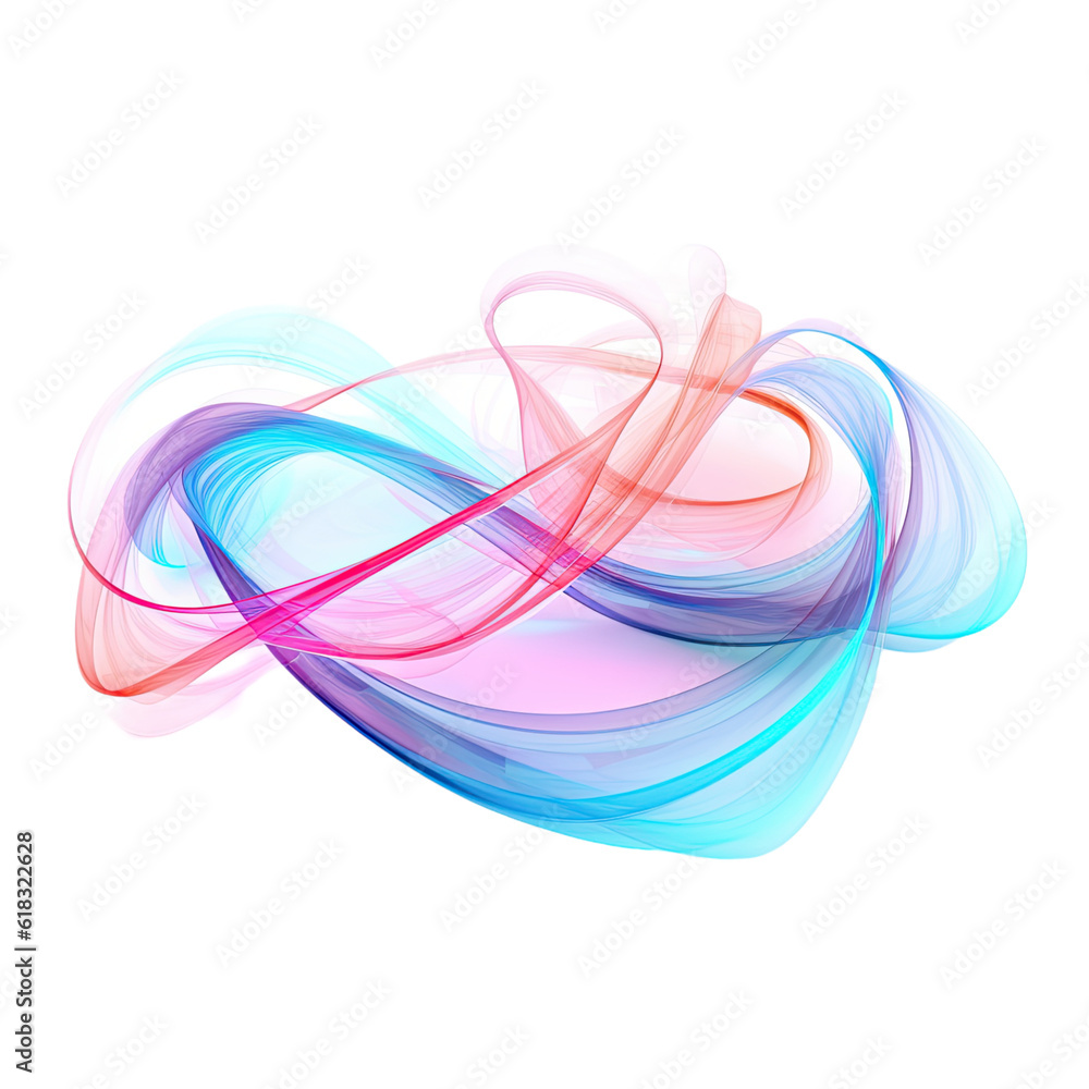 a swirl of interconnected neon lines abstract shape, 3d render style, isolated on a transparent background, generative ai a swirl of interconnected neon lines abstract shape, 3d render style, isolated on a transparent background, generative ai