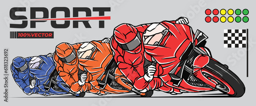 Motor sport racing competition banner. Vector EPS 10