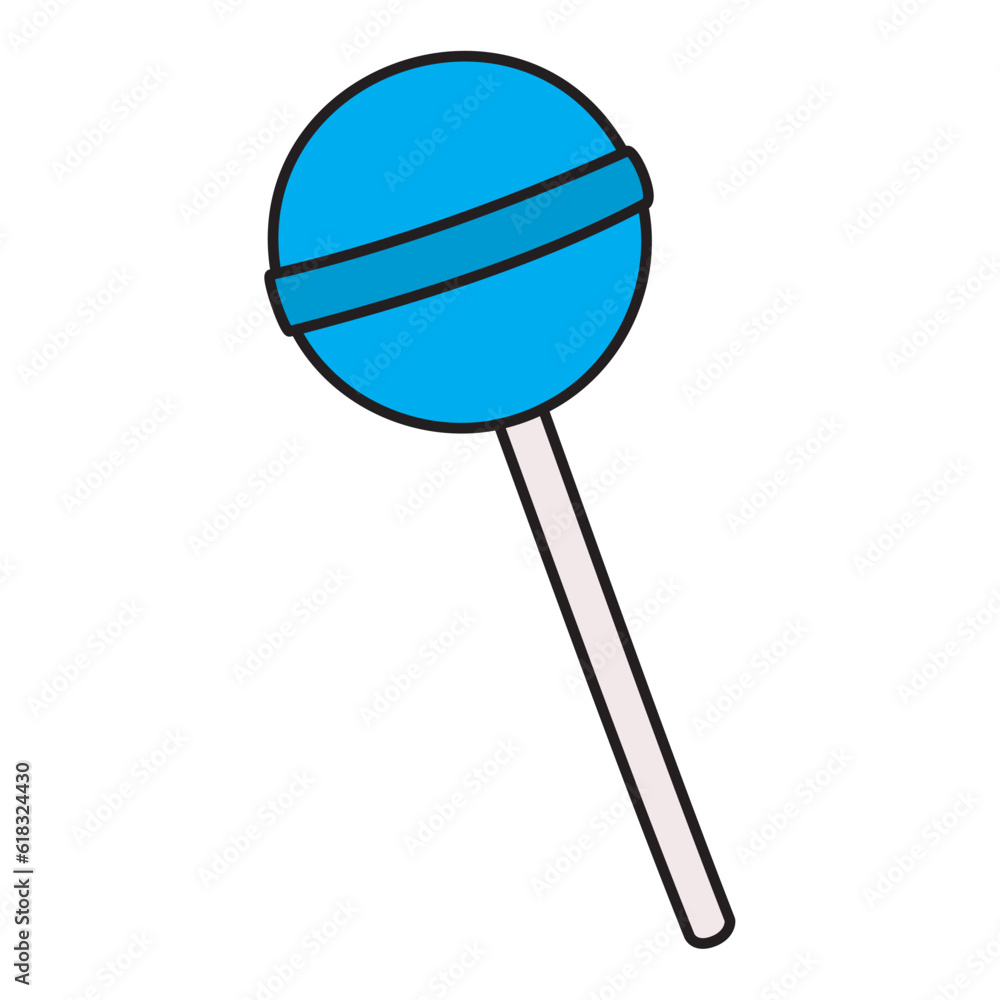 Isolated colored comic lollipop icon Vector