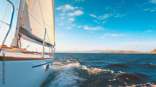 Sailboat sailing in the Atlantic ocean, a sunny day cruise © Jezper