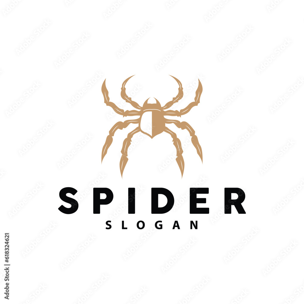 Obraz premium Spider Logo, Insect Animal Vector, Premium Vintage Design, Icon Template Symbol