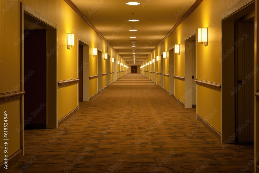 photo of empty hotel hallway Photography AI Generated photo of empty hotel hallway Photography AI Generated