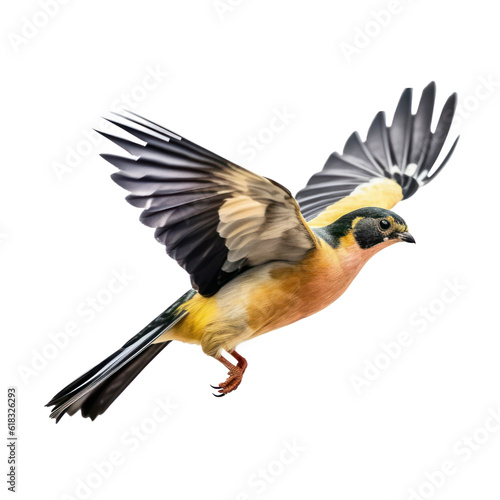 yellow billed bird isolated on transparent background cutout