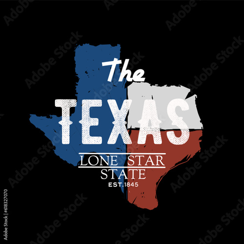 illustration vector of grunge texas logo perfect for T-shirt, typography. Vintage Texas stamp 