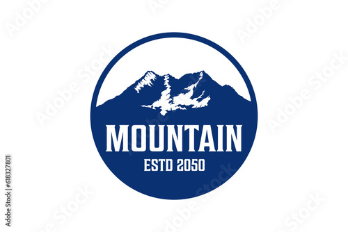 Mountain logo peak silhouette vector template
