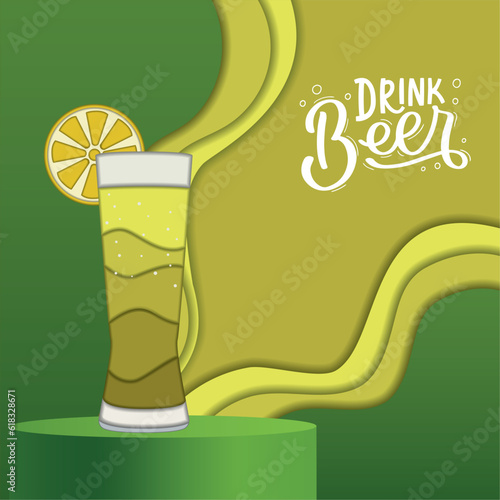 Colored layered background with cocktail drink Vector