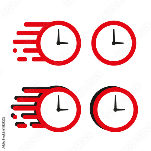 Icon Clock red